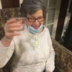 assisted living woman cheers